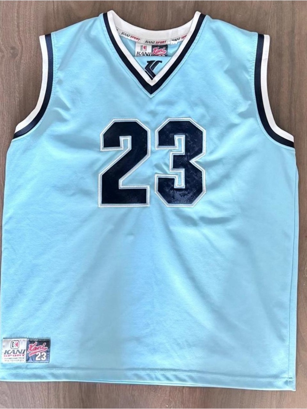 90s KARL KANI Sports Blue Basketball Embroidered 23  Hip Hop Streetwear 
Jersey
